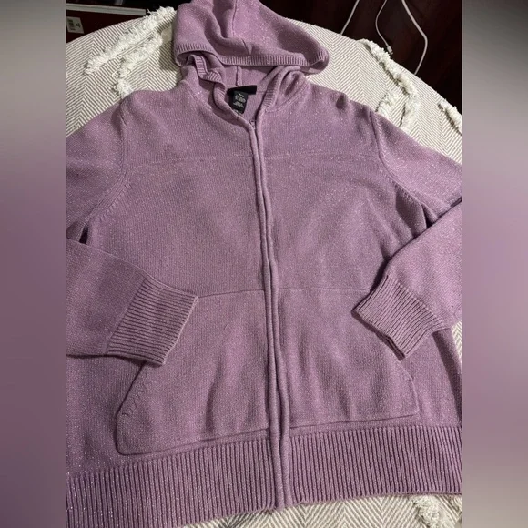 Lane Bryant Lavender Hooded Cardigan - Picture 2 of 10